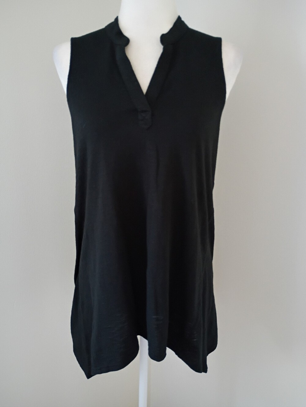Chico's Black Cotton Slub Tunic Tank NWT Size Small